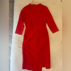 Red midi dress